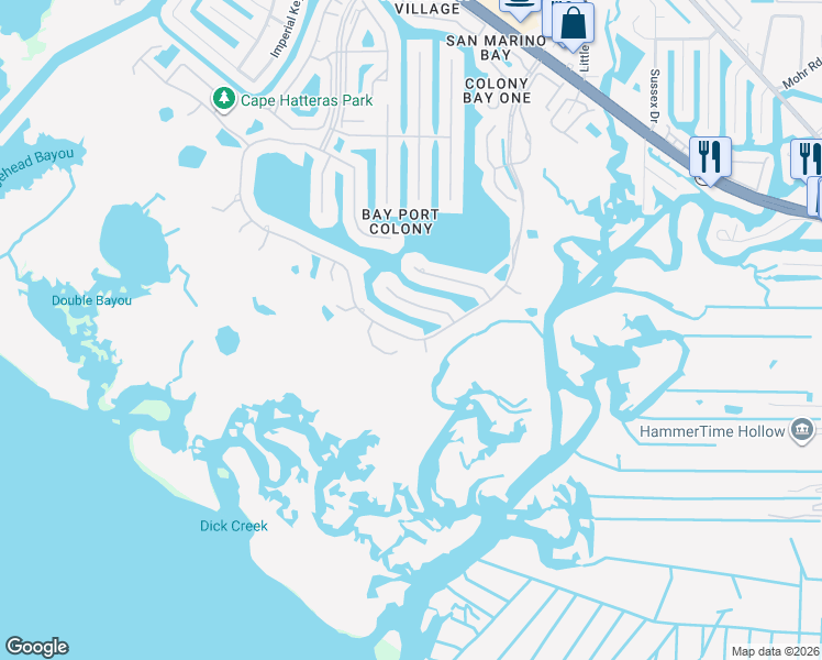 map of restaurants, bars, coffee shops, grocery stores, and more near 5510 East Longboat Boulevard in Tampa