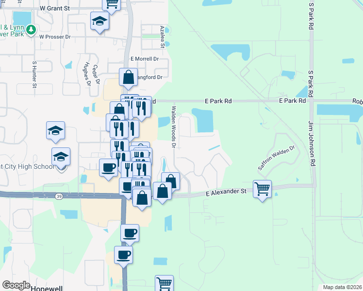 map of restaurants, bars, coffee shops, grocery stores, and more near 2051 Greenwood Valley Drive in Plant City