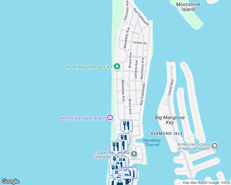 map of restaurants, bars, coffee shops, grocery stores, and more near 780 Eldorado Avenue in Clearwater