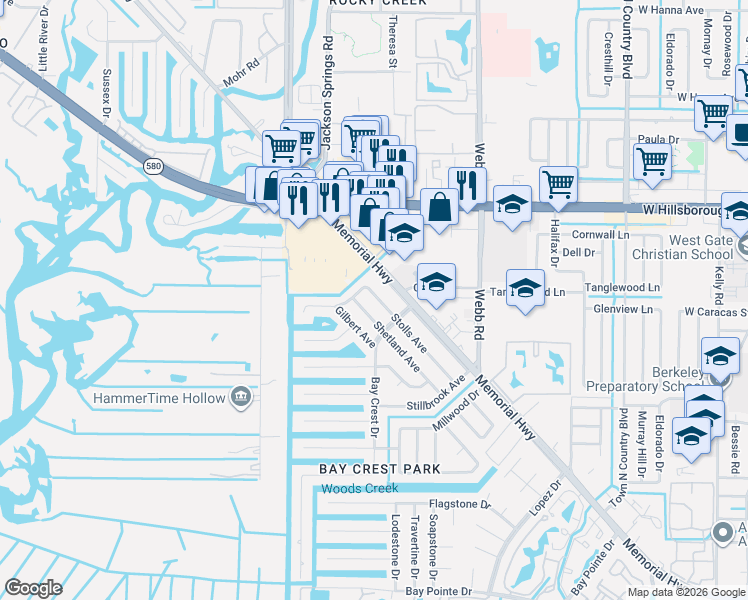 map of restaurants, bars, coffee shops, grocery stores, and more near 5008 Stolls Avenue in Tampa