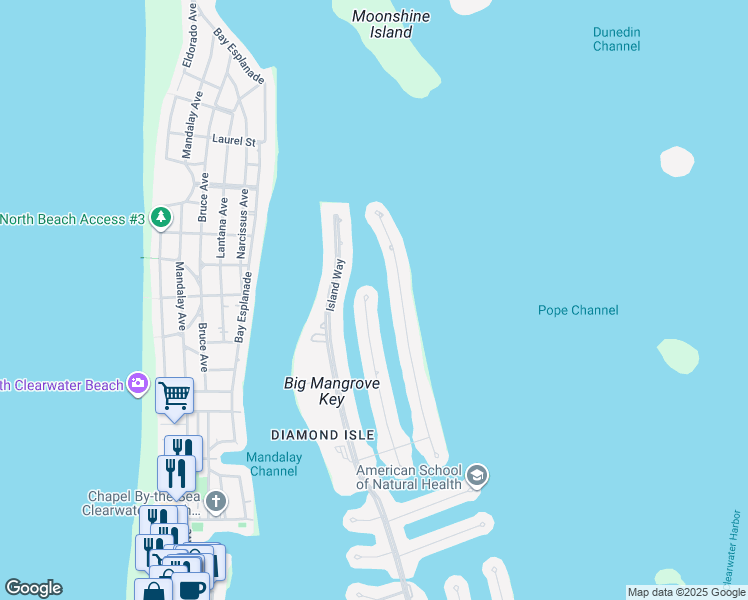 map of restaurants, bars, coffee shops, grocery stores, and more near 780 Harbor Island in Clearwater