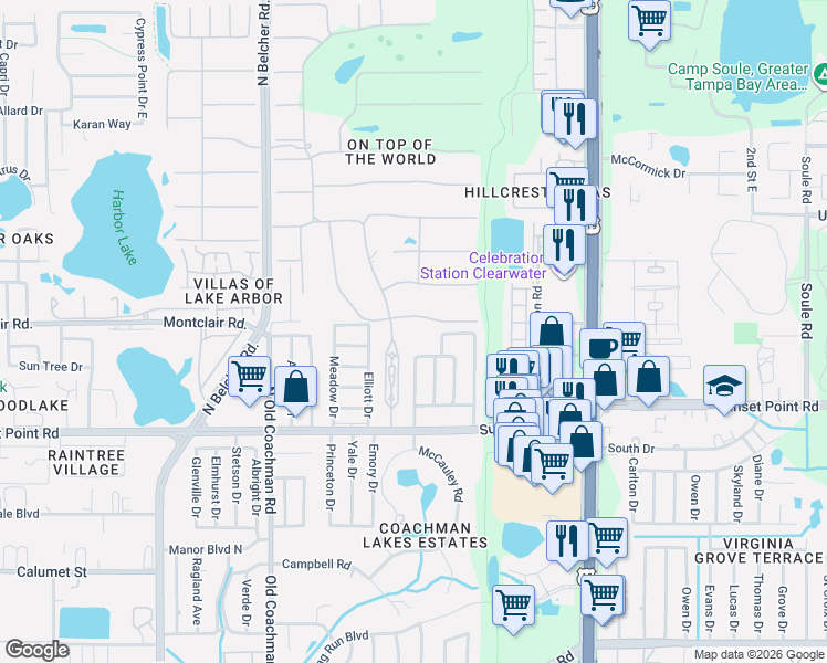 map of restaurants, bars, coffee shops, grocery stores, and more near 2001 World Parkway Boulevard in Clearwater