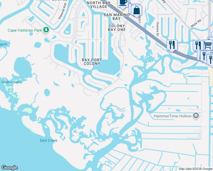 map of restaurants, bars, coffee shops, grocery stores, and more near 9801 Compass Point Way in Tampa