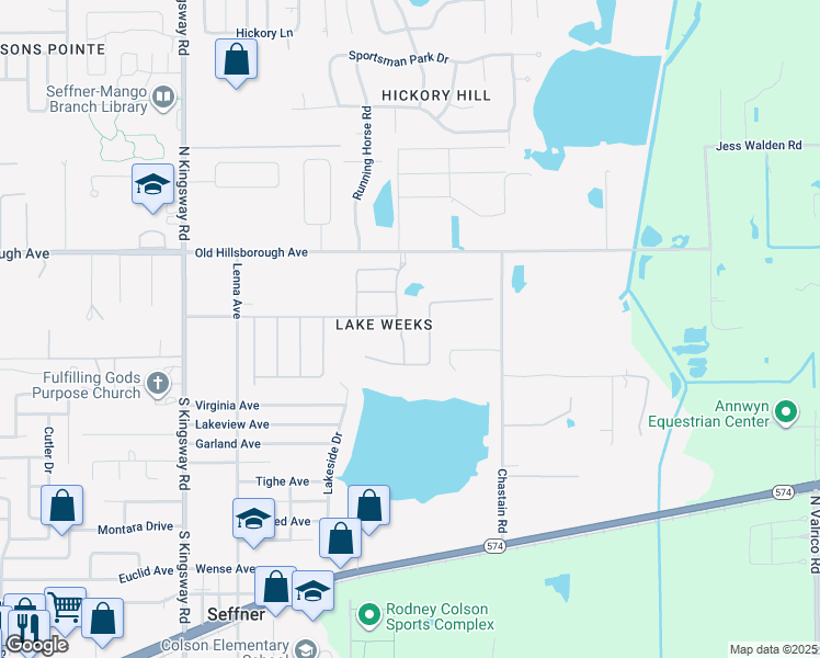 map of restaurants, bars, coffee shops, grocery stores, and more near 310 Red Elm Place in Seffner