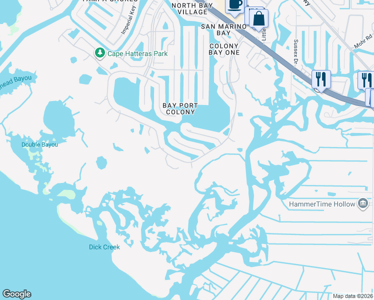 map of restaurants, bars, coffee shops, grocery stores, and more near 5512 East Longboat Boulevard in Tampa