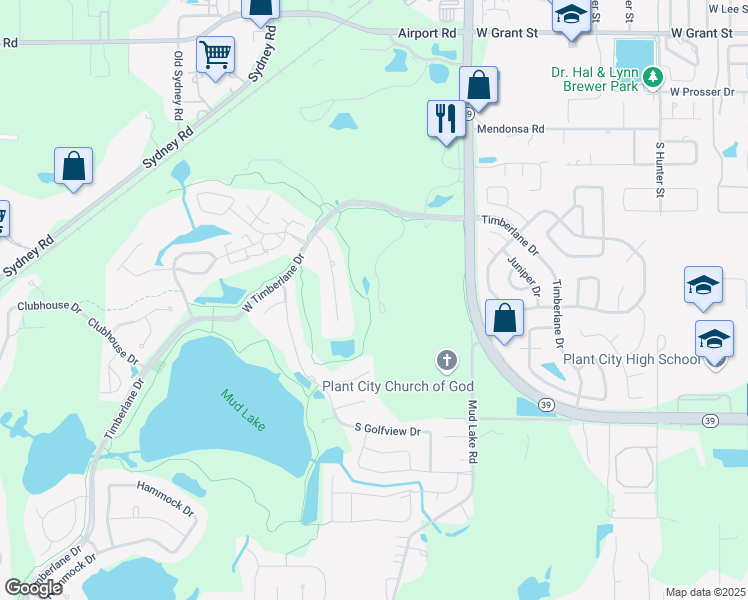 map of restaurants, bars, coffee shops, grocery stores, and more near 2217 Preservation Drive in Plant City