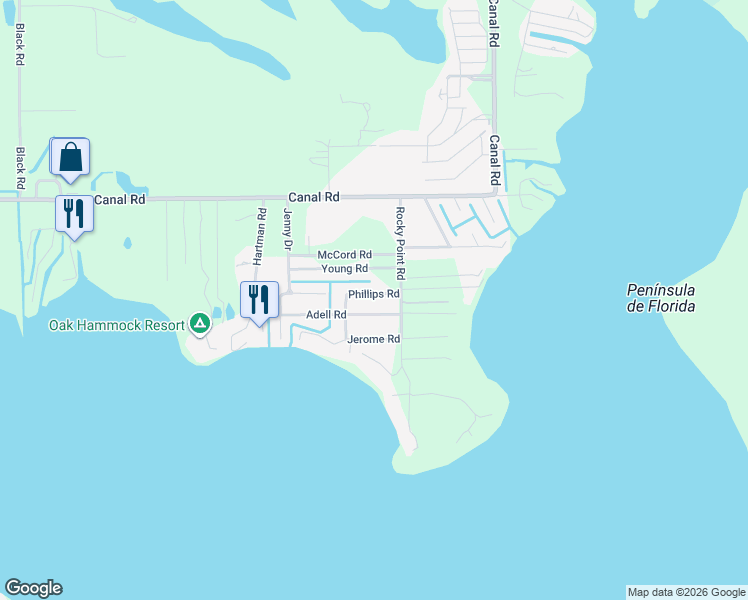 map of restaurants, bars, coffee shops, grocery stores, and more near 3912 Adell Road in Lake Wales