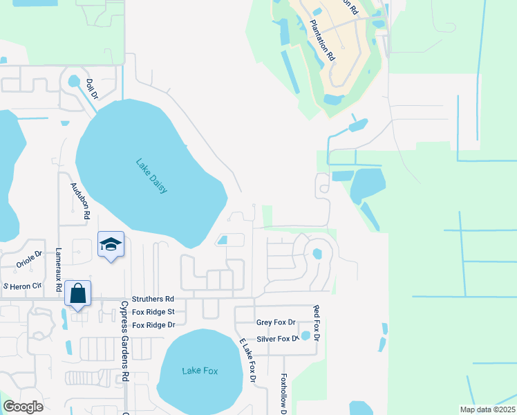 map of restaurants, bars, coffee shops, grocery stores, and more near 114 Lake Daisy Terrace in Winter Haven