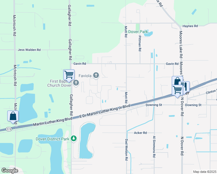 map of restaurants, bars, coffee shops, grocery stores, and more near 3262 San Diego Lane in Dover