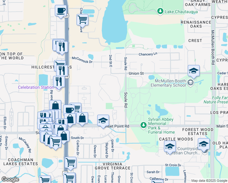 map of restaurants, bars, coffee shops, grocery stores, and more near 2720 Regency Oaks Boulevard in Clearwater