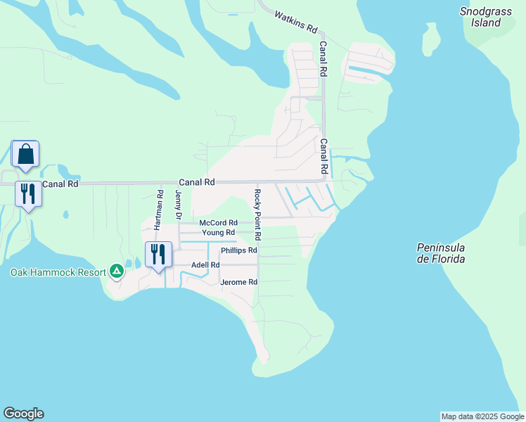 map of restaurants, bars, coffee shops, grocery stores, and more near 6700 Rocky Point Road in Lake Wales