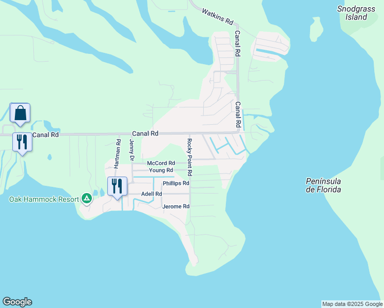 map of restaurants, bars, coffee shops, grocery stores, and more near 6700 Rocky Point Road in Lake Wales