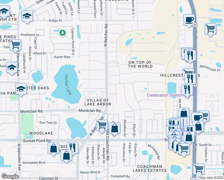 map of restaurants, bars, coffee shops, grocery stores, and more near 2311 Brisbane Street in Clearwater