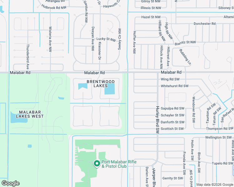 map of restaurants, bars, coffee shops, grocery stores, and more near 220 Wading Bird Circle Southwest in Palm Bay