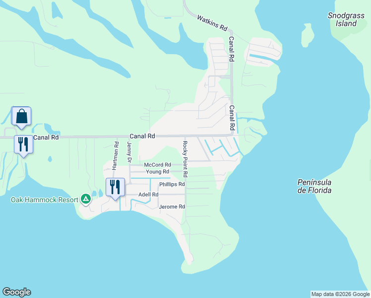 map of restaurants, bars, coffee shops, grocery stores, and more near 6700 Rocky Point Road in Lake Wales