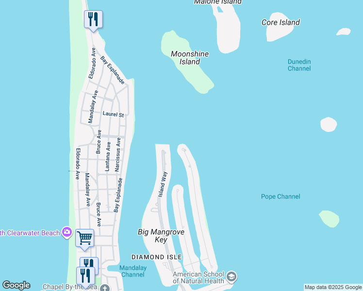 map of restaurants, bars, coffee shops, grocery stores, and more near 891 Harbor Island in Clearwater
