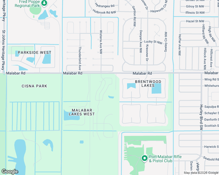 map of restaurants, bars, coffee shops, grocery stores, and more near 1650 Malabar Road in Palm Bay