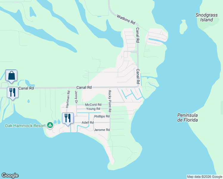 map of restaurants, bars, coffee shops, grocery stores, and more near 6730 Rocky Point Rd in Lake Wales