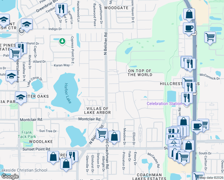 map of restaurants, bars, coffee shops, grocery stores, and more near 2320 Brisbane Street in Clearwater