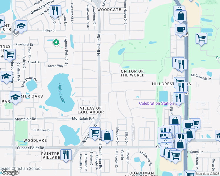 map of restaurants, bars, coffee shops, grocery stores, and more near in Pinellas County
