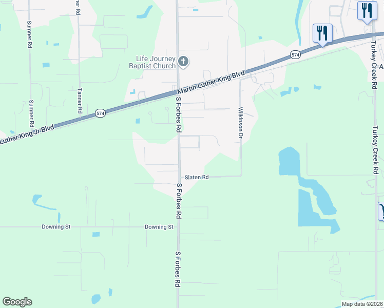 map of restaurants, bars, coffee shops, grocery stores, and more near 1610 South Forbes Road in Plant City