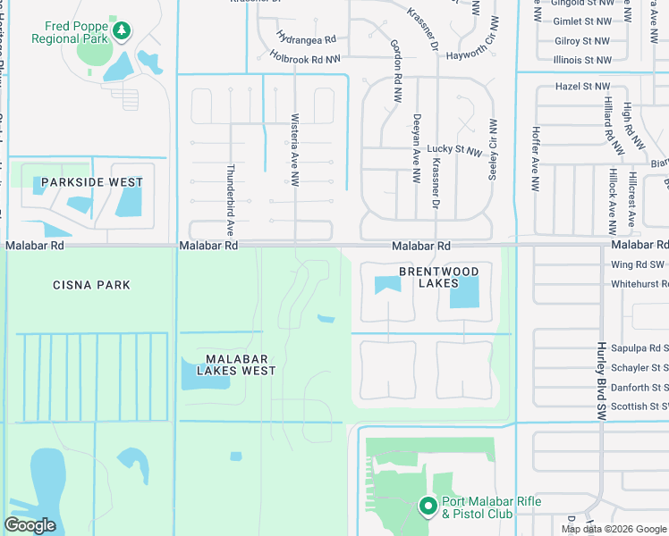 map of restaurants, bars, coffee shops, grocery stores, and more near 289 Wishing Well Circle Southwest in Palm Bay