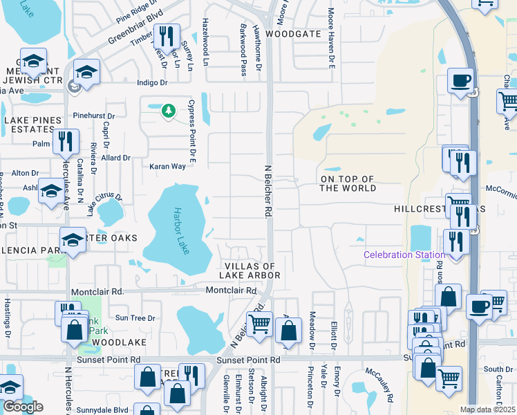 map of restaurants, bars, coffee shops, grocery stores, and more near 2284 Spanish Drive in Clearwater