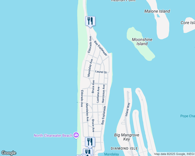 map of restaurants, bars, coffee shops, grocery stores, and more near 937 Bruce Avenue in Clearwater