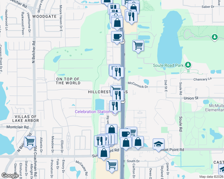 map of restaurants, bars, coffee shops, grocery stores, and more near 24862 U.S. 19 in Clearwater