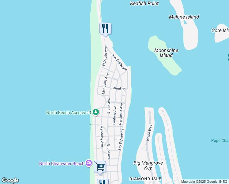 map of restaurants, bars, coffee shops, grocery stores, and more near 937 Bruce Avenue in Clearwater