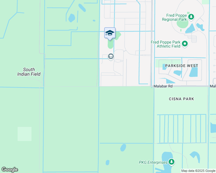 map of restaurants, bars, coffee shops, grocery stores, and more near 2351 Malabar Road Northwest in Palm Bay