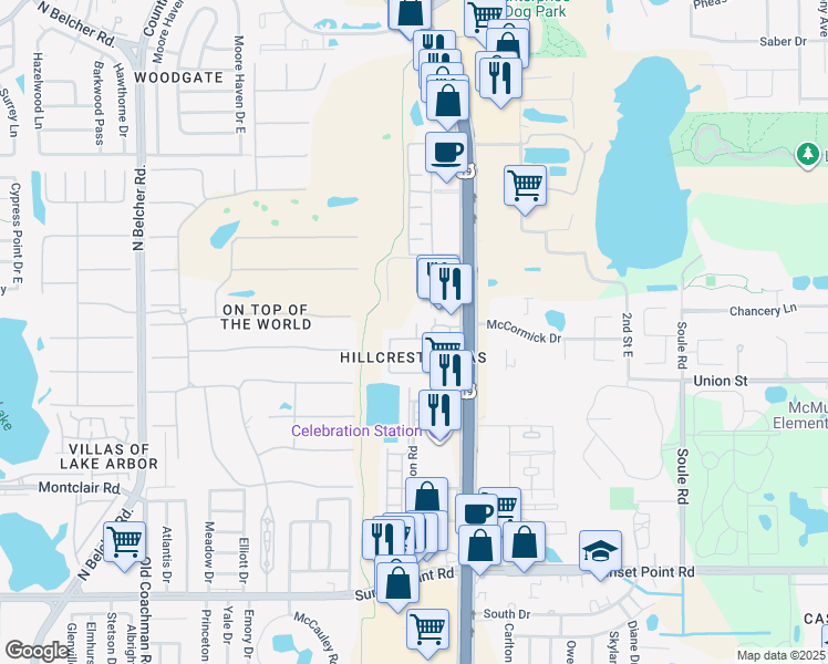 map of restaurants, bars, coffee shops, grocery stores, and more near 24862 U.S. 19 in Clearwater