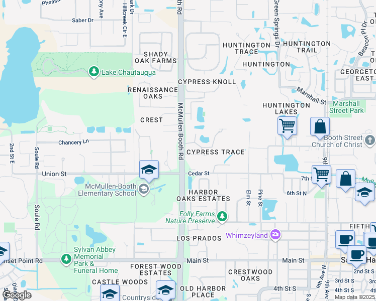 map of restaurants, bars, coffee shops, grocery stores, and more near 1833 Cypress Trace Drive in Safety Harbor