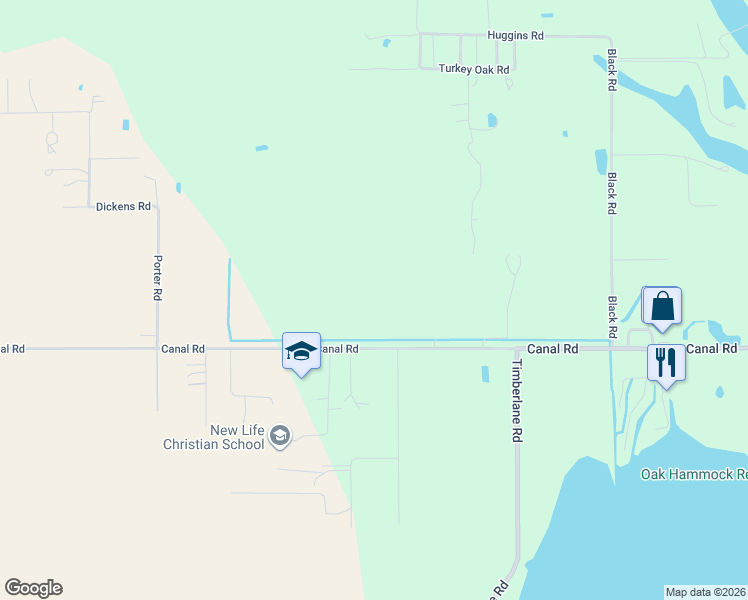 map of restaurants, bars, coffee shops, grocery stores, and more near 2455 Canal Road in Lake Wales