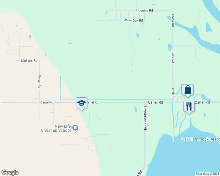 map of restaurants, bars, coffee shops, grocery stores, and more near 2455 Canal Road in Lake Wales