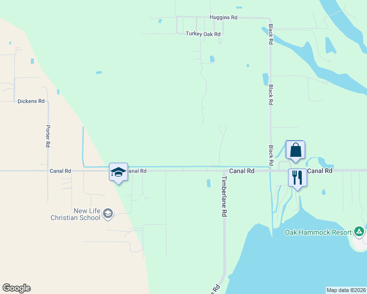 map of restaurants, bars, coffee shops, grocery stores, and more near 2505 Canal Road in Lake Wales