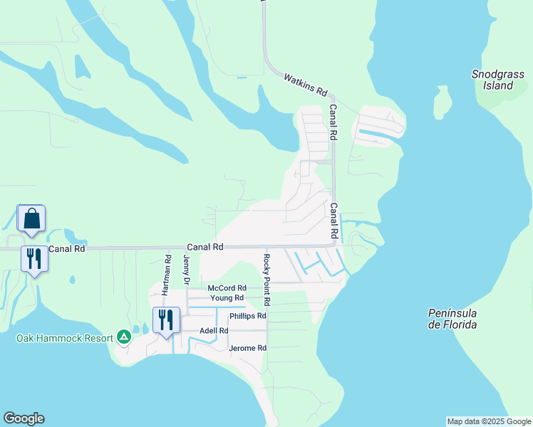 map of restaurants, bars, coffee shops, grocery stores, and more near 4176 Orchid Boulevard in Lake Wales