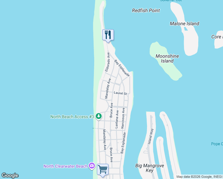 map of restaurants, bars, coffee shops, grocery stores, and more near 937 Bruce Avenue in Clearwater