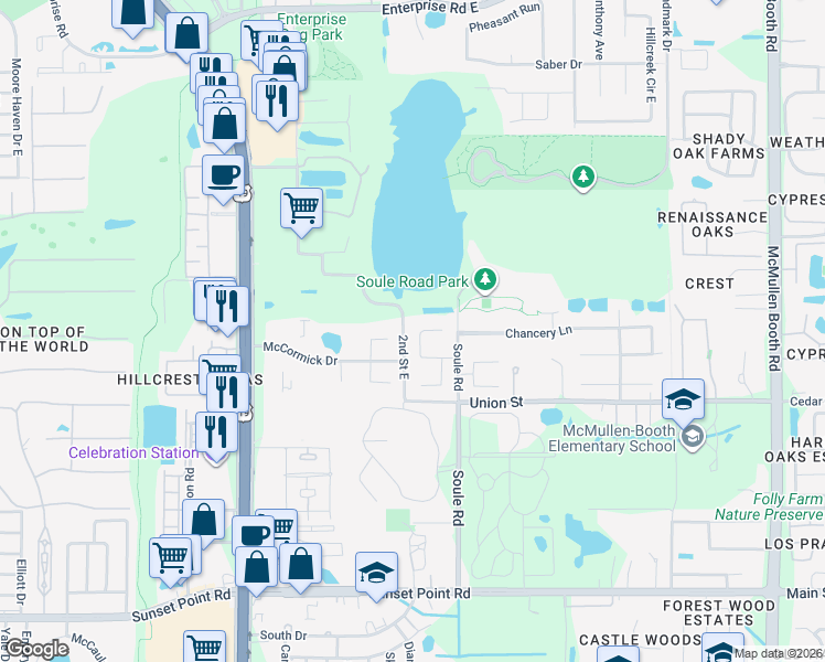 map of restaurants, bars, coffee shops, grocery stores, and more near 2767 Camden Road in Clearwater