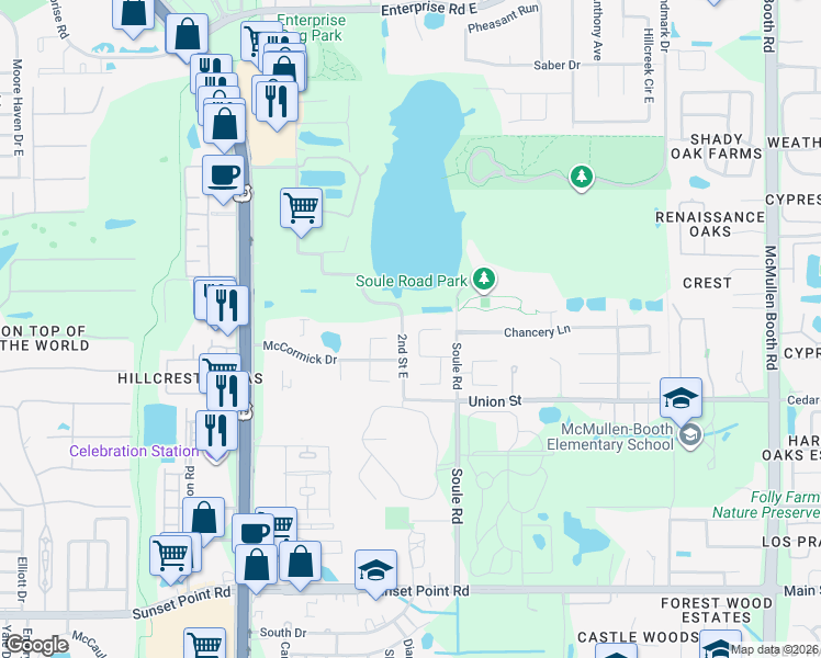 map of restaurants, bars, coffee shops, grocery stores, and more near 2767 Camden Road in Clearwater