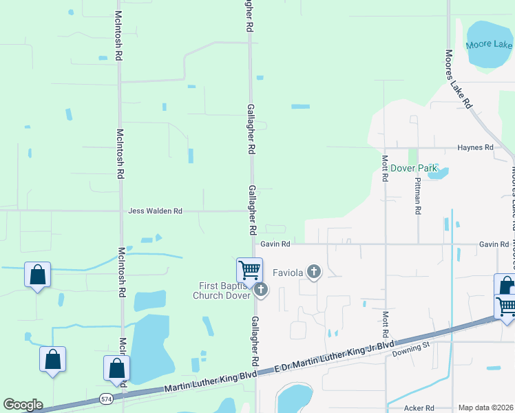 map of restaurants, bars, coffee shops, grocery stores, and more near 3527 Gallagher Road in Dover