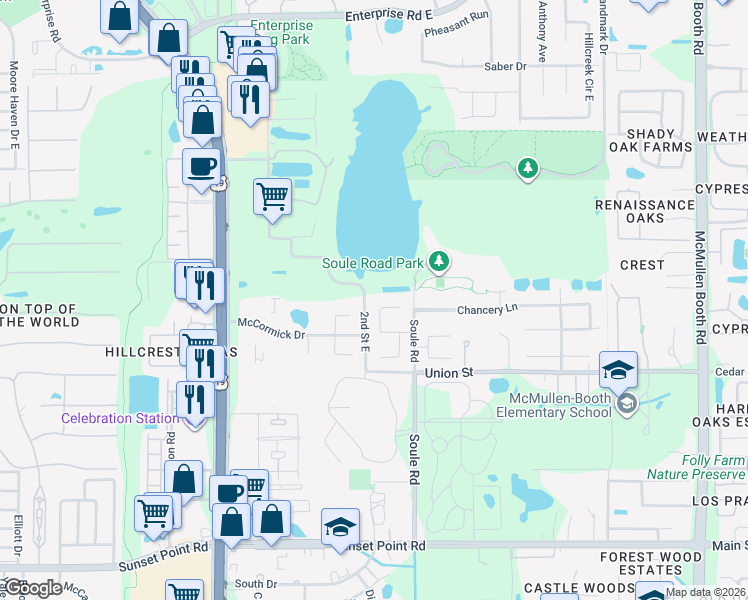 map of restaurants, bars, coffee shops, grocery stores, and more near 2767 Camden Road in Clearwater