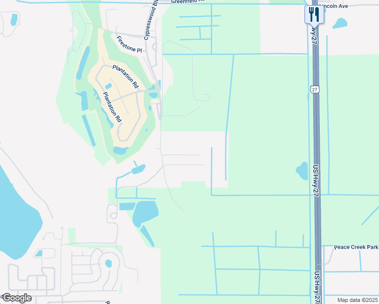 map of restaurants, bars, coffee shops, grocery stores, and more near 3224 Oak Tree Lane in Winter Haven