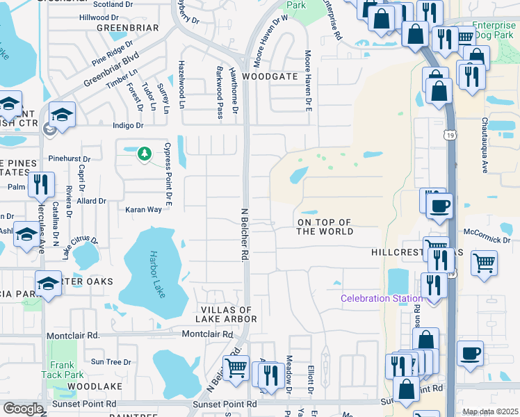 map of restaurants, bars, coffee shops, grocery stores, and more near 2341 Haitian Drive in Clearwater