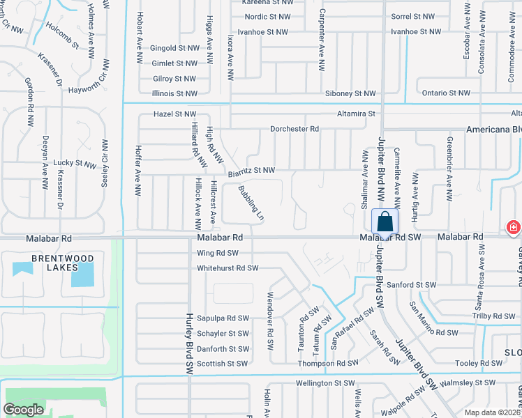map of restaurants, bars, coffee shops, grocery stores, and more near in Palm Bay