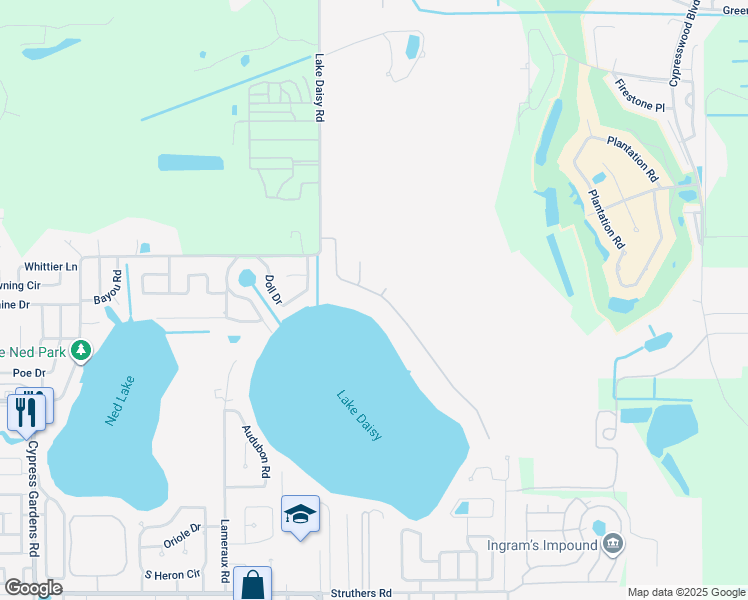 map of restaurants, bars, coffee shops, grocery stores, and more near 1826 Woodpointe Drive in Winter Haven