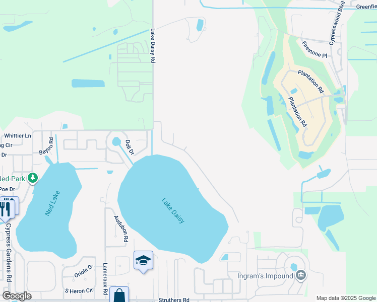 map of restaurants, bars, coffee shops, grocery stores, and more near 1826 Woodpointe Drive in Winter Haven