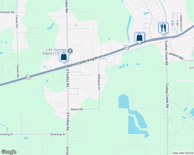 map of restaurants, bars, coffee shops, grocery stores, and more near 1435 Wilkinson Drive in Plant City