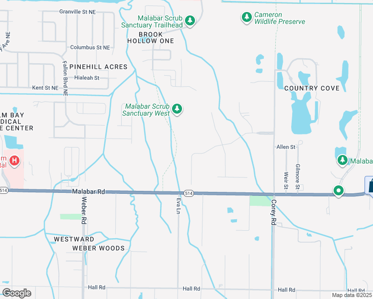 map of restaurants, bars, coffee shops, grocery stores, and more near 1364 Absaroka Lane in Malabar