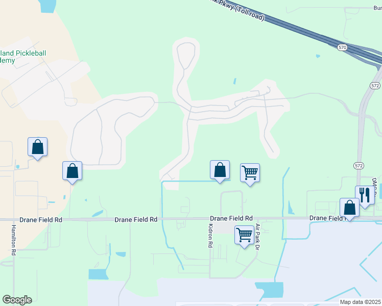 map of restaurants, bars, coffee shops, grocery stores, and more near 3352 Fiddle Leaf Way in Lakeland